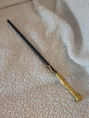 Harry potter interactive Decorative Black Wand with Gold Ornate Handle